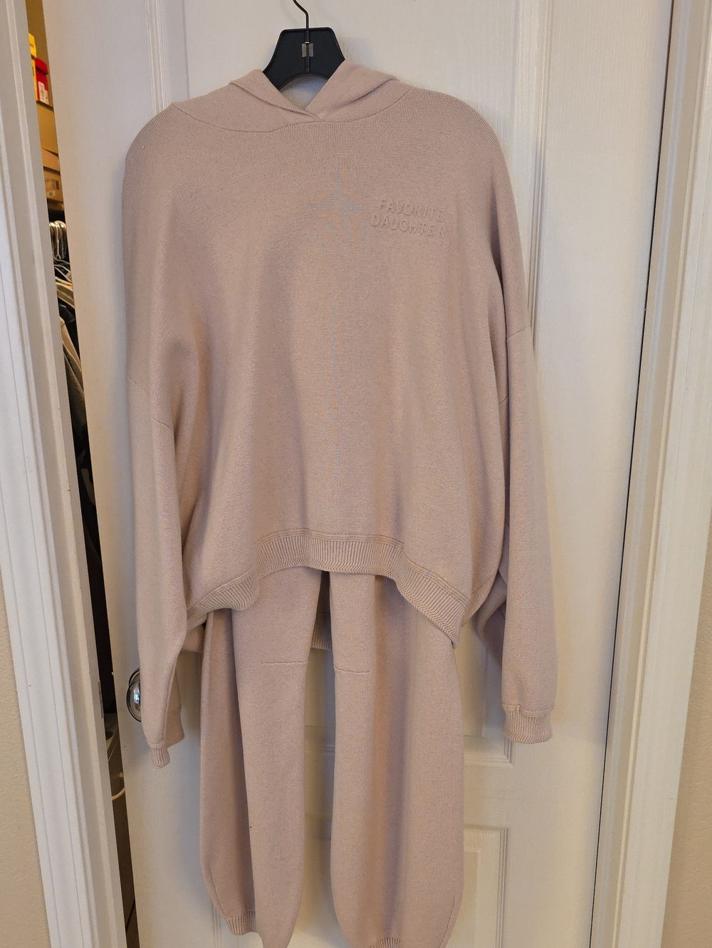 Favorite Daughter Blush Pink Hooded Sweatshirt Set